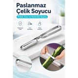 FLY LIFE Paslanmaz Çelik Soyucu – Julienne Sebze & Meyve Soyacağı, İnce Dilimleyici (1 Adet)