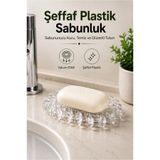 FLY LIFE Şeffaf Vakum Etkili Sabunluk 11x8 cm, Kaymaz Plastik Katı Sabun Altlığı 1 Adet