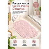 FLY LIFE Taş Görünümlü Vantuzlu Kaydırmaz Banyo Duş Küvet Paspası Pembe
