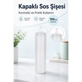 FLY LIFE Zeytinyağı Şişesi - Plastik Yağlık Sosluk Şişesi 700 Ml, Şeffaf Yağdanlık (1 Adet)