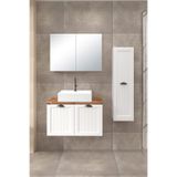 Fly Mobilya Aren Banyo Dolabı 80 cm + Aren Boy Dolabı 30 cm Beyaz