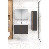 Fly Mobilya Lavina Banyo Dolabı 80 cm + Lavina Boy Dolabı 30 cm Antrasit