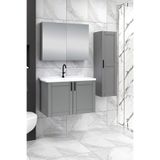 Fly Mobilya Riva Banyo Dolabı 80 cm + Riva Boy Dolabı 30 cm Gri