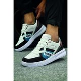 FLY STEP Beyaz Siyah Günlük Rahat Ortopedik Spor ve Yürüyüş Ayakkabı Sneaker Beyaz Siyah 41