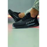 FLY STEP Günlük Triko Hafif Esnek Ortopedik Sneaker Spor Koşu Ve Yürüyüş Ayakkabısı Siyah 37