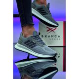 FLY STEP Hafif Esnek Ortopedik Günlük Triko Sneaker Spor Koşu Ve Yürüyüş Ayakkabısı Gri 43