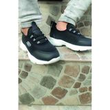 FLY STEP Lastikli Yumuşak Esnek Hafif Nefes Alabilen Unisex Çocuk Sneaker Günlük Spor ve Okul Ayakkabı Siyah Beyaz 28