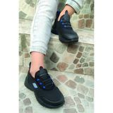 FLY STEP Lastikli Yumuşak Esnek Hafif Nefes Alabilen Unisex Çocuk Sneaker Günlük Spor ve Okul Ayakkabı Siyah Mavi 29
