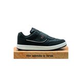 FLY STEP Siyah Beyaz Cırtlı Sneaker Ortopedik Esnek Taban Rahat Nefes Alabilen Günlük Yürüyüş Spor Ayakkabı Siyah Beyaz 44