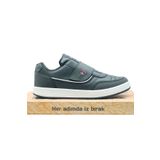 FLY STEP Siyah Beyaz Cırtlı Sneaker Ortopedik Esnek Taban Rahat Nefes Alabilen Günlük Yürüyüş Spor Ayakkabı