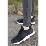 FLY STEP Siyah Beyaz Triko Sneaker Spor Koşu Ve Yürüyüş Ayakkabısı Siyah Beyaz 37