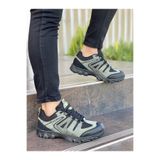 FLY STEP Soğuğa Dayanıklı Kışlık Trekking Ayakkabı Sneaker Kısa Bot Siyah Haki Siyah Haki 41