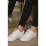 FLY STEP Unisex Beyaz Cırtlı Sneaker Ortopedik Günlük Yürüyüş Spor Ayakkabı Beyaz 43