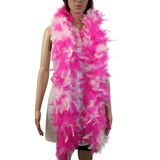 Flydreamfeathers 60 Gram, 2 metre Uzunluğunda Chandelle Feather Boa Parti, Düğün, Cadılar Bayramı Kostümü, Noel Ağacı, Dekorasyon için Harika, Şeker Pembe Karışım Beyaz, 60 gram, 2 yard-long