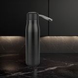 Flyonlook Paslanmaz Çelik 600 ml Termos Mug Taşıma Ipli Sıcak ve Soğuk Muhafazalı Mug Kamp Piknik Spor - Siyah