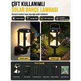 Flyonlook Solar LED Bahçe Lambası 300 Lümen 3W SMD Işık Karanlık ve Hareket Sensörlü Güneş Enerjili USB Şarjlı Duvar ve Toprak Aydınlatma