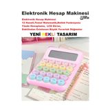 FLYONLOOK Yeni Tasarım Renkli Büyük Düğme Elektronik Hesap Makinesi 14 Haneli Temel Matematik Yüzde Hesap