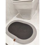Flz Life Jüt Hasır Tekli,Banyo Paspası,bohem Tarzı Banyo Takımı, Paspas/40X60 - Siyah - Gri