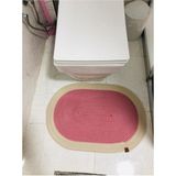 Flz Life Jüt,Hasır,Tekli,Banyo Paspası,bohem Tarzı Banyo Takımı, Paspas/40X60 - Pembe