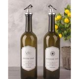 F&M Home Ahşap Stantlı Amber 2li 750 ml Zeytinyağı Sıvı Yağ Şişesi Yağdanlık