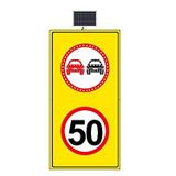 FM Trafik 50 km/h LED'li Sarı Zemin 1000x2040 mm Sollama Yasak LED'li Hız Limiti