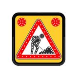 FM Trafik 60x60 cm Yolda Çalışma Var Ac Ledli Yol Bakım Levhası