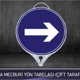 FM Trafik Çift Taraflı Sağa Mecburi Yön Tabelası