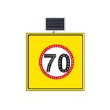 FM Trafik Sarı Zemin 1000x1000 mm Güneş Enerjili Hız Limiti 70 Km/H