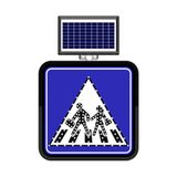 FM Trafik Solar Flaşörlü Ledli Trafik Levhası 60x60 cm Yaya Geçidi
