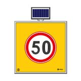 FM Trafik Solar Ledli 100X100 cm 50 kmh Yol Bakım Levhası