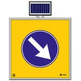 FM Trafik Solar Ledli 100X100 cm Sağ Yön Yol Bakım Levhası