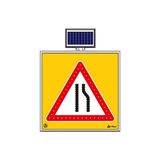 FM Trafik Solar Ledli 100X100 cm Sağdan Daralan Yol Yol Bakım Levhası