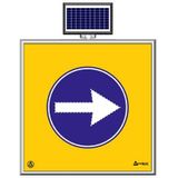 FM Trafik Solar Ledli 100X100 cm Sağdan Gidiniz Yol Bakım Levhası