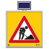 FM Trafik Solar Ledli 100X100 cm Yolda Çalişma Var Yol Bakım Levhası