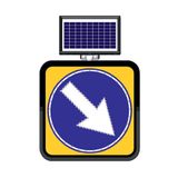 FM Trafik Solar Ledli 60X60 cm Sağa Mecburi Yön Yol Bakım Levhası