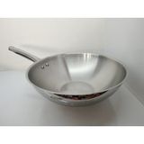 FMS 28 Cm Çelik Wok Tava | 18/10 Paslanmaz | 3 Kat Kapsül Taban | Indüksiyon Uyumlu - Inox