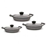 FMS 6 Parça Granit Gri Omlet Seti