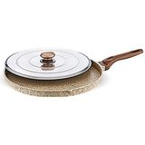 Fms D3006 Döküm Kapaklı Balık-Gözleme Tavası 34 cm Bej - Renk
