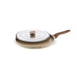 FMS D3006 Döküm Kapaklı Balık-Gözleme Tavası 34 cm Bej