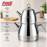 Fms Konak Aile Boy Çaydanlık | 18/10 Paslanmaz Çelik | Indüksiyon Taban | 1,30 L + 2,25 L |