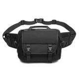 FMURY Erkek Bel Çantası Cep Telefonu Siyah Erkek Çantası Crossbody Göğüs Çantası Bel Çantası, D, 26*10*16cm