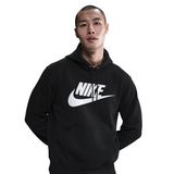 FN3868-010 NK CLUB BB PO GFX HOOD Siyah Erkek Kapüşon Regular Fit Baskılı Sweatshirt