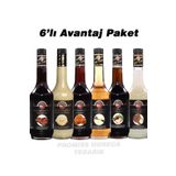 FO 6'lı Avantaj Paketi Çikolata Beyaz Çikolata Karamel Vanilya Fındık Hindistan Cevizi Şurubu 70cl