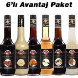 FO 6'lı Avantaj Şurup Paketi Çikolata Beyaz Çikolata Karamel Vanilya Fındık Hindistan Cevizi Şurubu 6X700 ml - 1 Adet