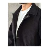 FO4RBS Fitilli Kadife Fermuarlı Bomber Ceket Mont S - SİYAH