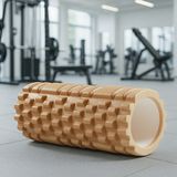 Foam Roller - Egzersiz Rulosu - Pilates Roller - Masaj Rulosu - Spor Isınma Roller - Masaj Roller - Orta Sert Masaj Köpüğü 33X14 Cm. - Bej