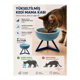 FOAMGREEN Yükseltilmiş Kedi Mama Kabı – Ergonomik Tasarım, Devrilme Önleyici Kedi Mama ve Su Kabı