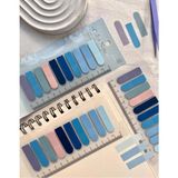 Fobinote 10 Renkli Cetvelli Canlı Mavi Tonları Oval Şeffaf Postit Pet Indeks ARI335-001