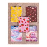 Fobinote 5'li Defter Seti 10.5 X 14.9 Cm Çizgisiz A. Bristol Kapak Spiralli Çilekliset - Karne Hediyesi