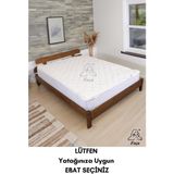 Foçatex Kuzu Yünü Dolgulu Pamuklu Kumaş Astar 4 Köşe Lastikli Kokusuz & Yıkanabilir Yatak Pedi ve Şiltesi - 70 x 140 cm - Beyaz